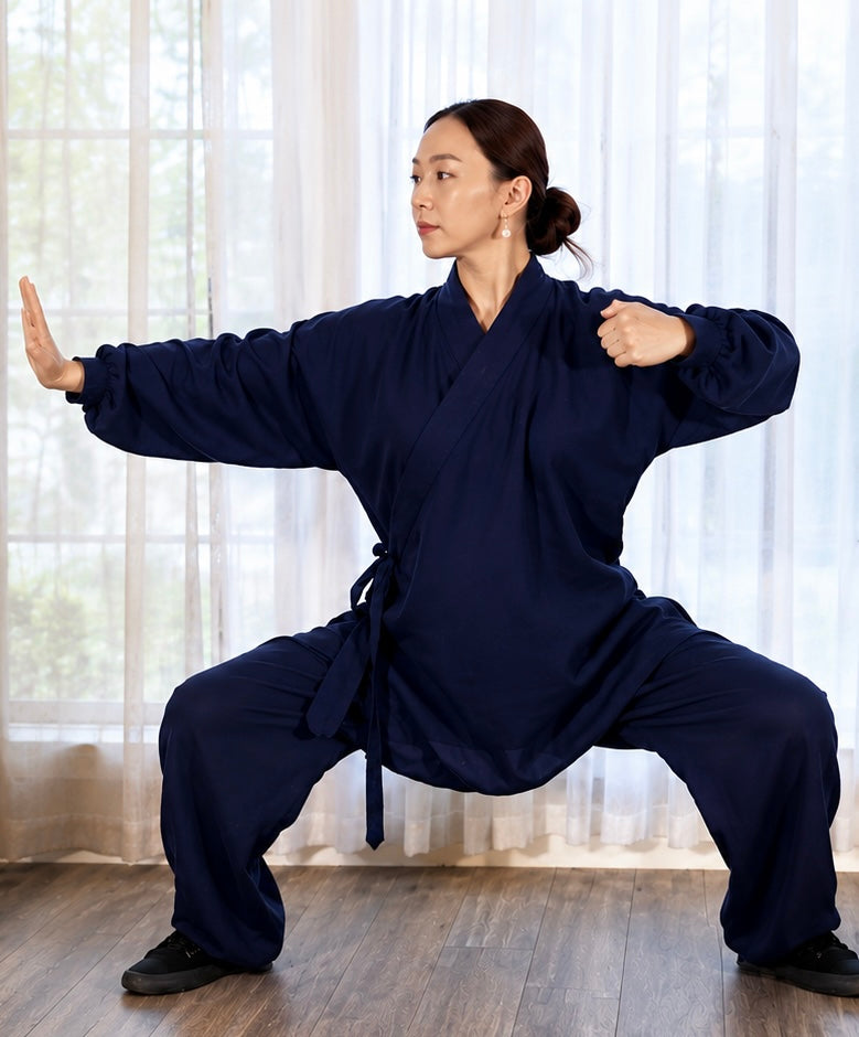 Tai Chi Uniform Set — Midnight Blue