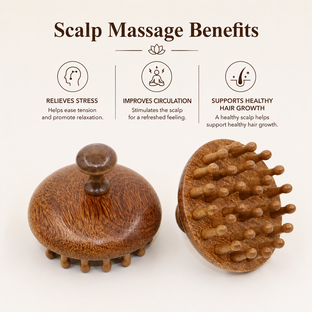Natural Wooden Scalp Massager