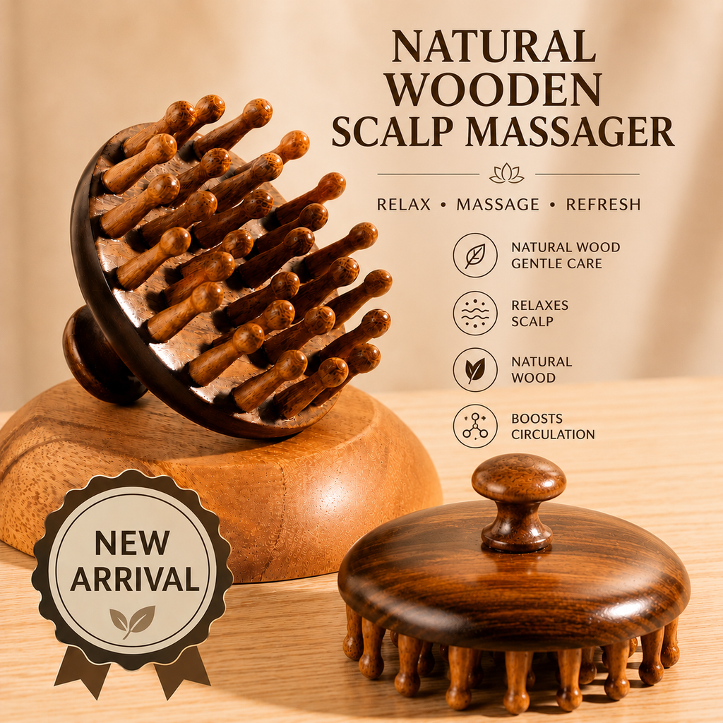 Natural Wooden Scalp Massager