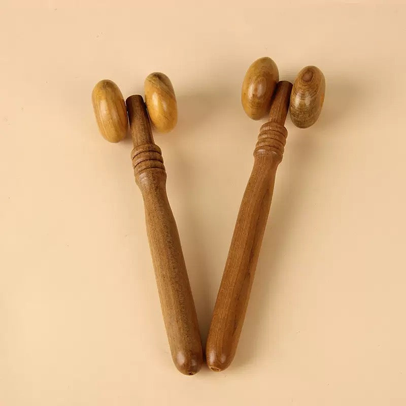 Natural Wood Facial Massage Roller